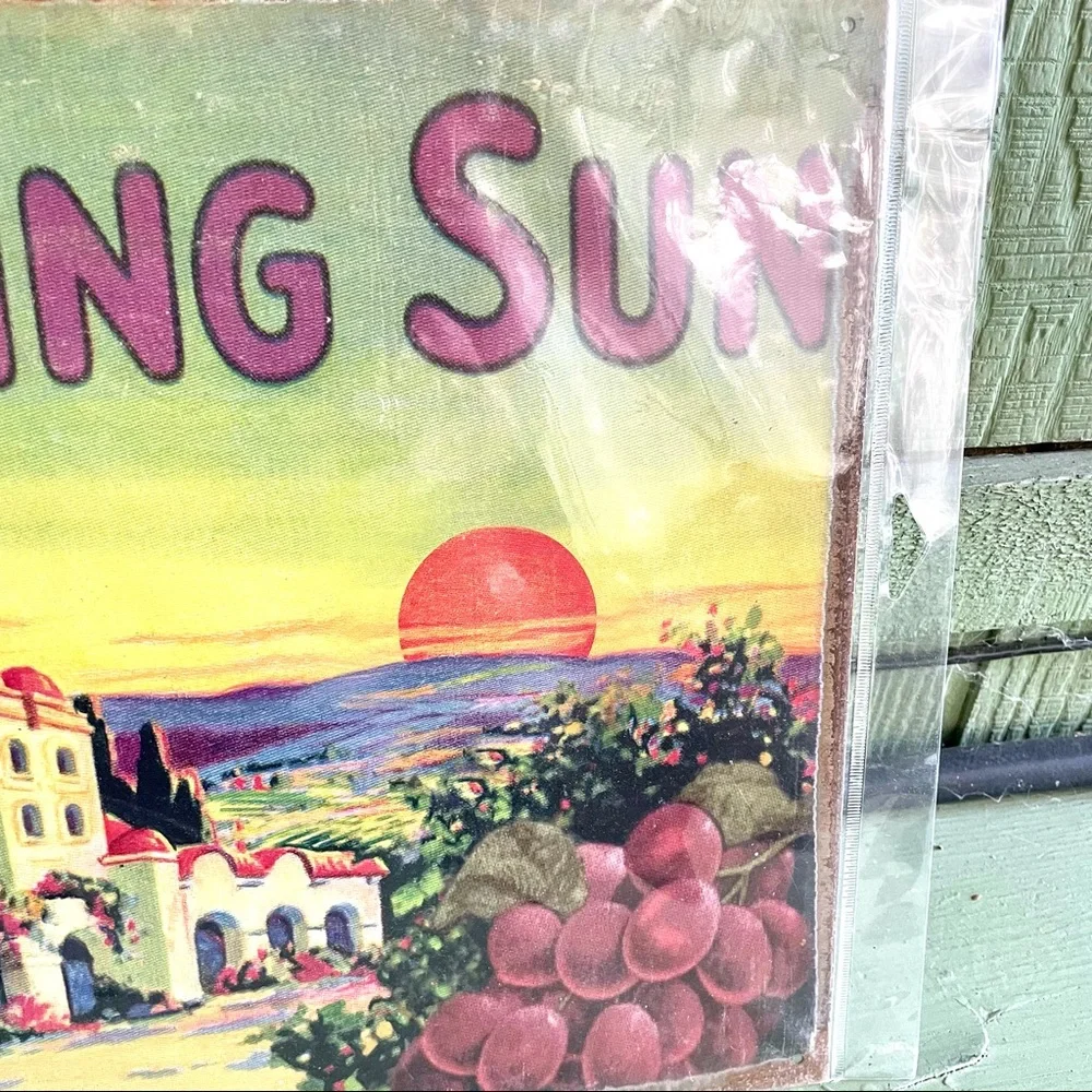 NEW Morning Sun Vineyard Metal Sign